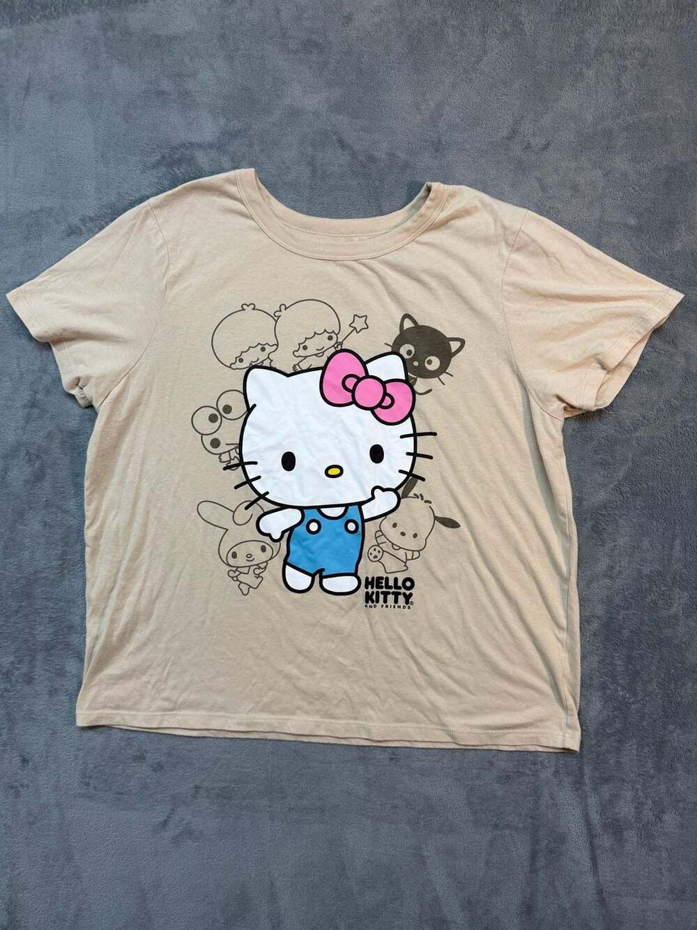 Hello Kitty And Friends Sanrio Tan Graphic T-Shirt Size XXL